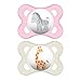 MAM Animal Collection Pacifiers (2 pack, 1 Sterilizing Pacifier Case), MAM Pacifier 0-6 Months, Baby Girl Pacifier Animals Design, Best Pacifier for Breastfed Babies primary