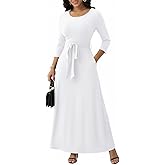FANDEE Long Dress for Women Casual African Print Empire Waist Maxi Dresses for Wedding Guest, Church, M-3XL