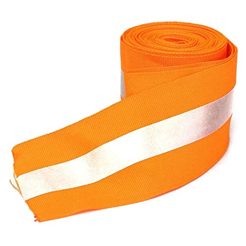 High Visibility Reflective Fabric Ribbon for Cothing Safety Fabric Gear Webbing Trim Strip 4cm/1.57" (Orange, 5 Yards)