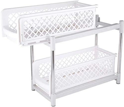 2 Slide Out Storage Multi Purpose Laundry Cart Basket Drawers Organiser Ideal for Bathroom & Kitchen