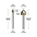 4PCS 90-Degree V Groove Router Bit, Gazeto Titanium Coated Carbide-Tipped 2-Flute CNC Engraving Bit Woodworking Chamfer Bevel Cutter, 1/4-Inch Shank