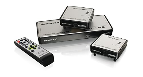 IOGEAR Long Range Wireless 5x2 HDMI Matrix PRO with 1 Additional Receiver, GWHDMS52MBK2