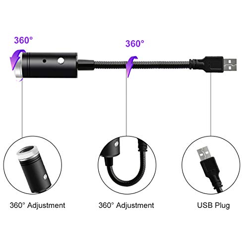 USB Car Roof Star Projector Night Light Sound Activated LED Interior Lamp, 9 Functional Modes- 24 Lighting Effects… - Image 2