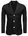 COOFANDY Mens Casual Slim Fit Blazer 3 Button Suit Sport Coat Lightweight Jacket, Black, Small