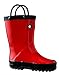 OAKI Kids Waterproof Rain Boots with Easy-On Handles, Fiery Red, 12T US Toddler