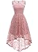 MUADRESS Women's Vintage Floral Lace Sleeveless Hi-Lo Cocktail Formal Swing Dress