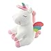 Athoinsu Rainbow Unicorn Stuffed Animal with Wings Smiling and Sleeping Soft Plush Colorful Unicorn, Nice Gift for Babies Toddlers at Birthday Christmas Thanksgiving Day, White, 12 Inch