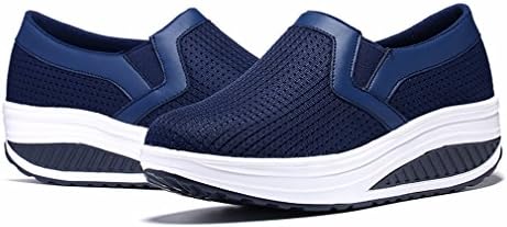 Edenxm Women's Slip On Platform Trainers Ladies Shoes Walking Fitness Toning Wedge Trainers