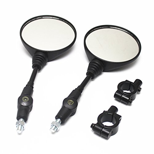 Motorcycle Folding 10mm Round Rear View Mirrors & Mirror Adaptor Universal ATV For Honda Yamaha Kawasaki Suzzuki Chopper Bobber