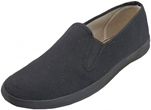 LANO Women's Casual Slip On Canvas Shoes Black/Coral/White - Sizes 5-11 (6, Black With Black Outsole)