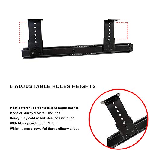 FRMSAET Heavy Duty 12''/14''/16''/18'' Thickness Steel Construction Ball Bearing Slides Keyboard Drawer Tray Accessories Cabinet Furniture Hardware Rails (18 inches, Black) - Thumbnail 3