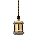 Weanas Pendant Light Kit Hardwire, E26/ E27 Modern Ceiling Hanging Light Fixtures, Copper Effect Ceiling Hanging Textile Cord Lamp Holder (Brass Finish)