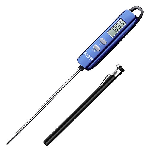Habor Meat Thermometer, Instant Read Thermometer Digital Cooking Thermometer, Candy Thermometer with Super Long Probe for Kitchen BBQ Grill Smoker Meat Oil Milk Yogurt Temperature (Navy Blue) - Thumbnail 7