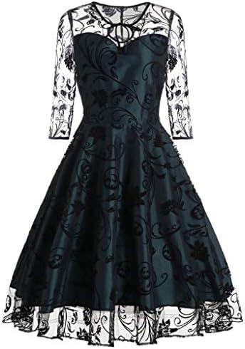 ドレス ステージ衣装 Foreted 五分袖 ハロウィン ワンピース 切り替え レディース 部屋着 膝丈ドレス コスプレ 前夜祭 忘年会 洋服 春秋冬 魔女 演出服 気質アップ 仮装 コスチューム 舞台衣装