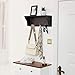 VASAGLE Entryway Hanging Coat Rack, with 3 Double Hooks, Wall Floating Shelf, Espresso