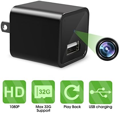 Mini Camera, 1080P Hidden Security Camera, USB Wall Charger Camera for Home Surveillance, USB Wall Charger Adapter with Mini Camera for Home Surveillance CHARGING ADAPTER, Video Reco