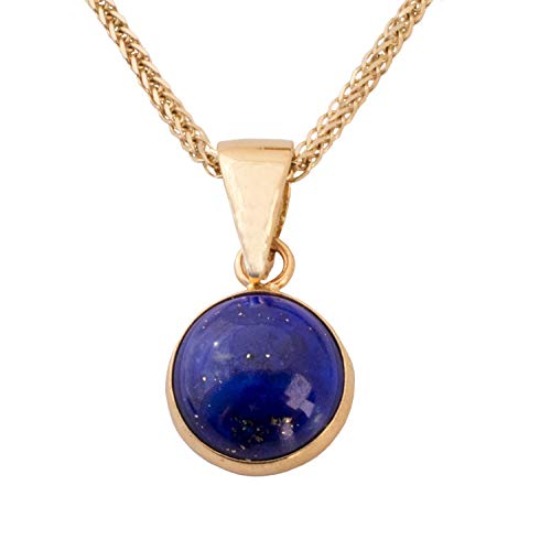 14K Gold Genuine Lapis Lazuli Necklace 