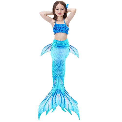 image for iGeeKid Garlagy 3 Pcs Girls Swimsuit Mermaid for Swimming Bikini Set S
