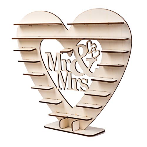 Dessert Bar Rustic Wood Wedding Mr & Mrs Heart Chocolate Dessert Table Display Cake Topper Vintage Party Event Banquet Anniversary Decoration Party Favors Living Room 18 x 16 Inch - Thumbnail 6
