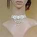 LEFINIS White Flower Beads Pendant Popular Girl Gothic Lolita Braided White Lace Choker Necklace Bracelet Set