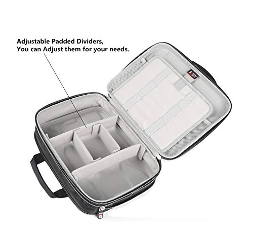 Electronics Organizer Travel Cable Cord Bag Accessories Gadget Gear Storage EVA Cases (Black-Extended) - Thumbnail 5