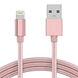iPhone Charger Lightning Cable 10ft - by TalkWorks | Long Braided Heavy Duty MFI Certified Apple Charger iPhone Cord for iPhone 11, 11 Pro/Max, XR, XS/Max, X, 8, 7, 6, 5, SE, iPad - Rose Gold
