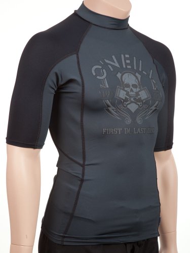 O'Neill Skins Graphic Rashguard - Graphite/Black (Medium)