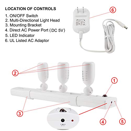 HONWELL Track Lighting LED Spotlights with 3 Rotatable Lights Heads