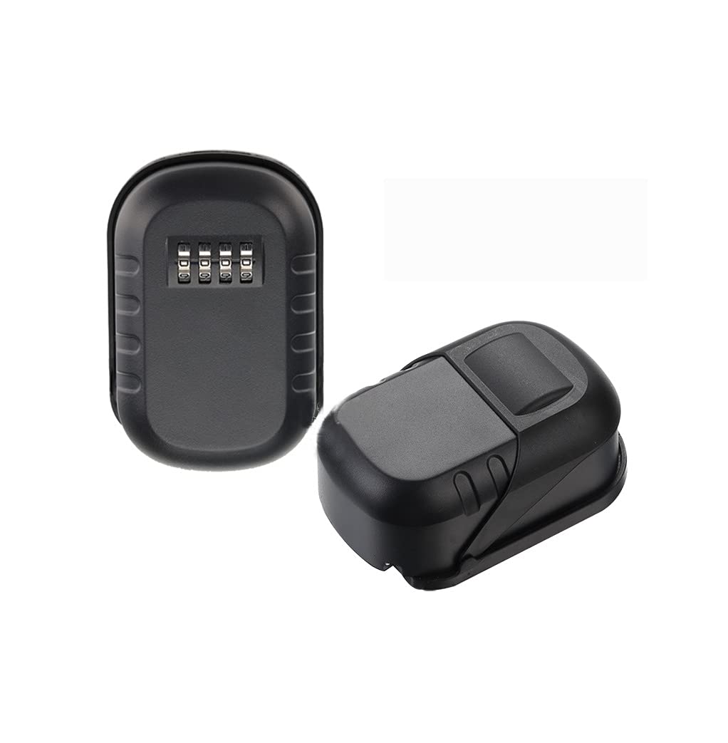 Shiwaki 4 Digit Combination Key Wall Mounted Key Lock Box,Safe Storage Zinc Alloy Lock Box with Slide Cover for Home Garage School House Spare Keys - Blck