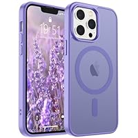 SUPFINE Magnetic for iPhone 13 Pro Max Case (Compatible with MagSafe) (Military Grade Drop Protection) Slim Translucent Matte Shockproof with Anti-Fingerprint Phone Case,Purple
