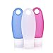 Kitdine Portable Soft Silicone Travel bottles Set (3.3 Ounce, Pink+Blue+White)