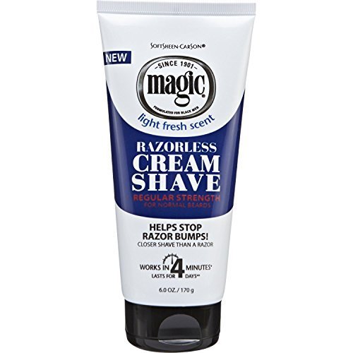 Magic Razorless Cream Shave Regular 6oz Light Fresh Scent (2 Pack) by Magic