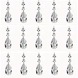 GYBest Teardrop Chandelier Clear Crystal Pendants Glass Pendants Beads (50-Pack)
