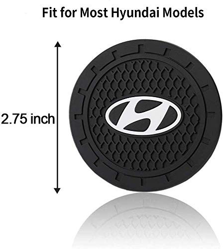 CARFORU Auto Car Cup Holder Coaster for Hyundai Car Interior Accessories, Anti Slip Cup Mat Insert Vehicle Travel Insert Coaster Mat, 2 Pack 2.75inch