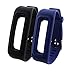 Feelily Watchband-style Replacement Wrist Band (2016 Latest Fashion) with Buckle for Fitbit One Wireless Fitness Tracker (No Tracker) (Black,Deep Blue)