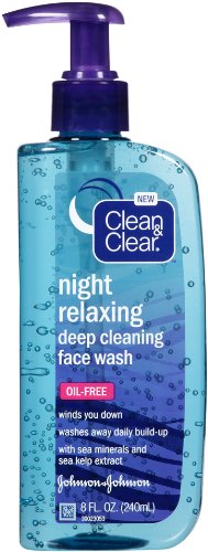 Clean & Clear Night Relaxing Deep Cleaning Face Wash, Oil-Free, 8 Fl. Oz(pack of 6)