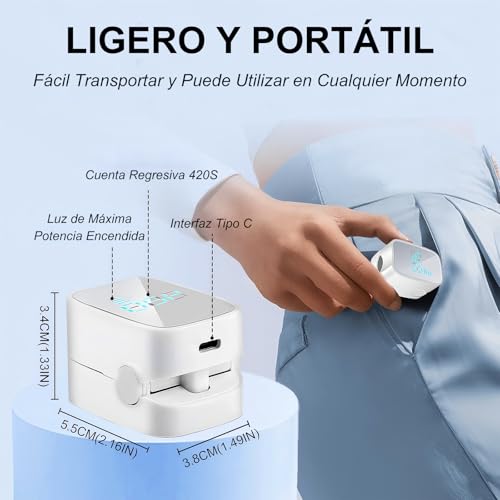 TRYXZSZ Dispositivo Portátil de Limpieza en las Uñas, Pequeño y lindo, fácil de usar, Combinación luz Dual 905 nm y 470 nm, Ciclo de Uso de 7 Minutos, Ayuda a Aliviar las Molestias en las Uñas