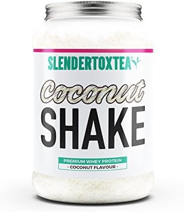 Slendertoxtea - Pure Diet Whey Protein Meal Replacement Shake with Green Tea Extact (High in Quality Protein, Weight Loss for Women &amp; Men, Low In Fats &amp; Carbs) 28 Servings - 840g (Coconut)