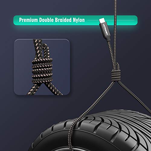 USB C to USB C Charger Cable 5.9ft Nylon (3A 60W), USB 3.0 Type C