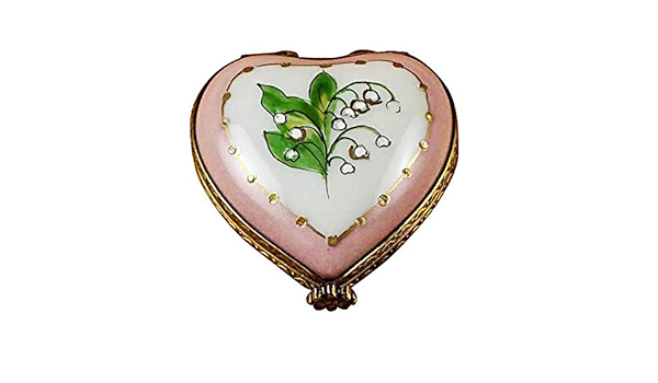 Amazon Com French Limoges Boxes Boutique Mini Heart Lily Of The Valley Limoges Box Authentic Porcelain Figurine From France Home Kitchen