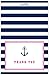 50 Cnt Navy Stripes Pink Border Anchor Nautical Baby Shower Thank You Cards