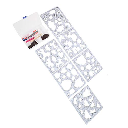 Bicaquu DIY Handcraft Wool Felting Tool Set Needle Felting Craft with 6 Mold Scissors Awl Tool Kits