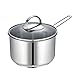 Mr Rudolf Chef's Classic 18/10 Stainless Steel 1 Handle Saucepan with Glass Lid 1.6 Quart Dishwasher Safe PFOA Free 16cm 1.5 Lite…