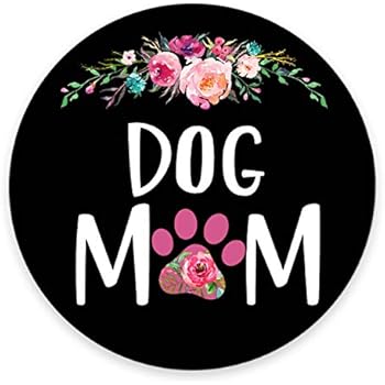 Smooffly Dog Mom Floral Design Round Gaming Mouse Pad Size 7.9 x 7.9 x 0.12 Inch