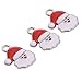 20pcs White & Red Enamel Christmas Santa Claus Charms Alloy Pendants