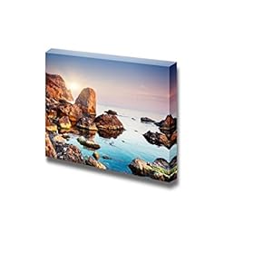 Canvas Prints Wall Art - Majestic Summer Sunset Over The Sea. Dramatic Sky. Crimea, Ukraine, Europe. Beauty World. - 12" x 18"