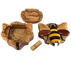 WOOD INTARSIA Bee - Secret Wooden Puzzle Box