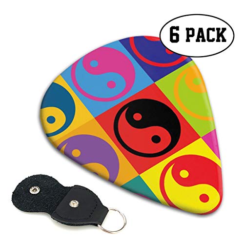 Andromeda Yin Yang Signs Premium Funny Thin Light Guitar Picks,6 Pack - Best Stocking Stuffers Gifts For Men Women Guitarist