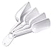 Set of 4 - Measuring Scoops, On Ring, 1/4 Cup to 1 Cup, White Plastic, KU-100.