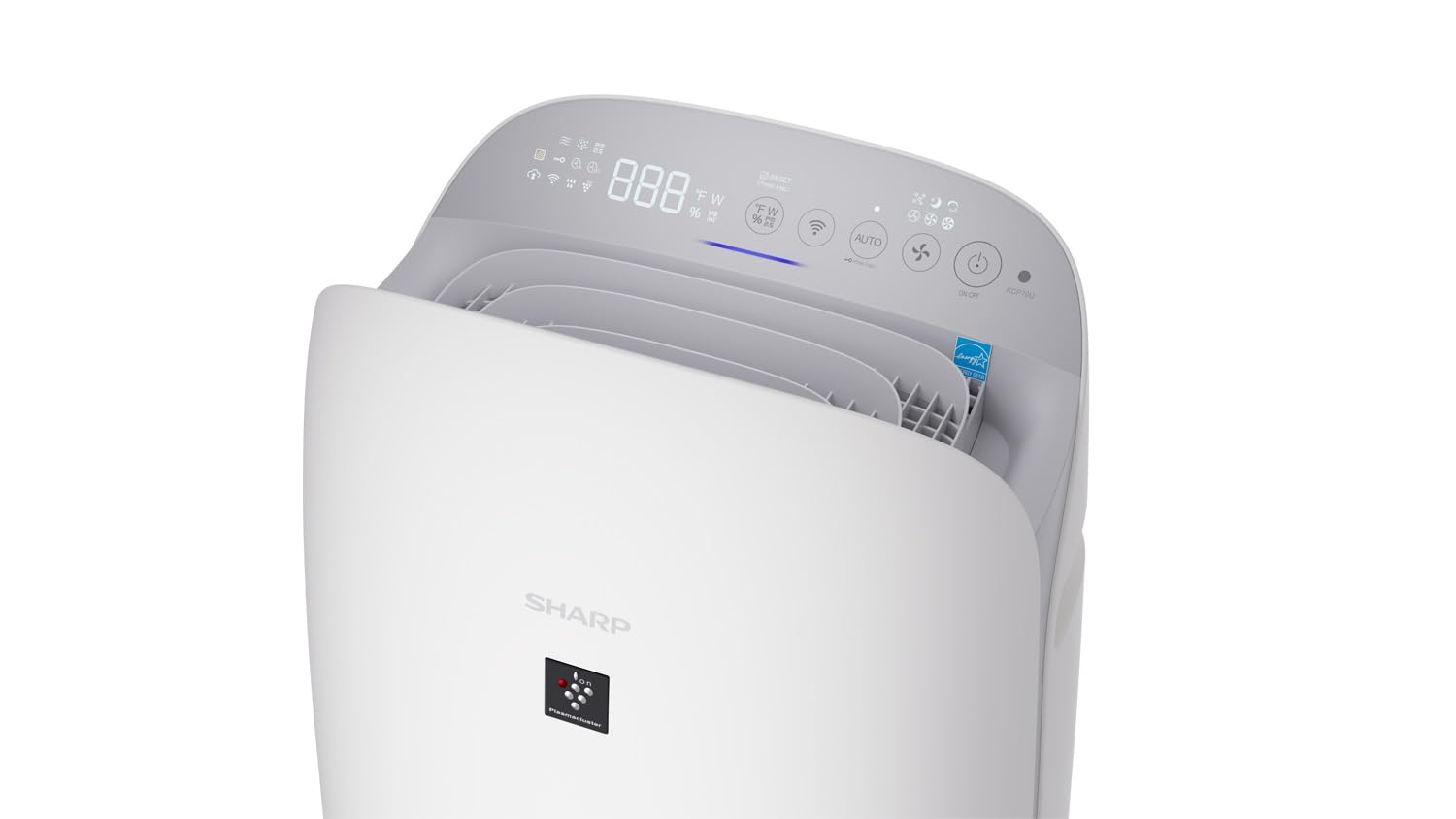 SHARP Smart Air Purifier and Humidifier compatible w/Alexa & Google Asst. Plasmacluster™ Ion Technology & Triple Filtration, incl True HEPA Filter. Covers up to 1,913 sq. ft. for Large Room. KCP70UW